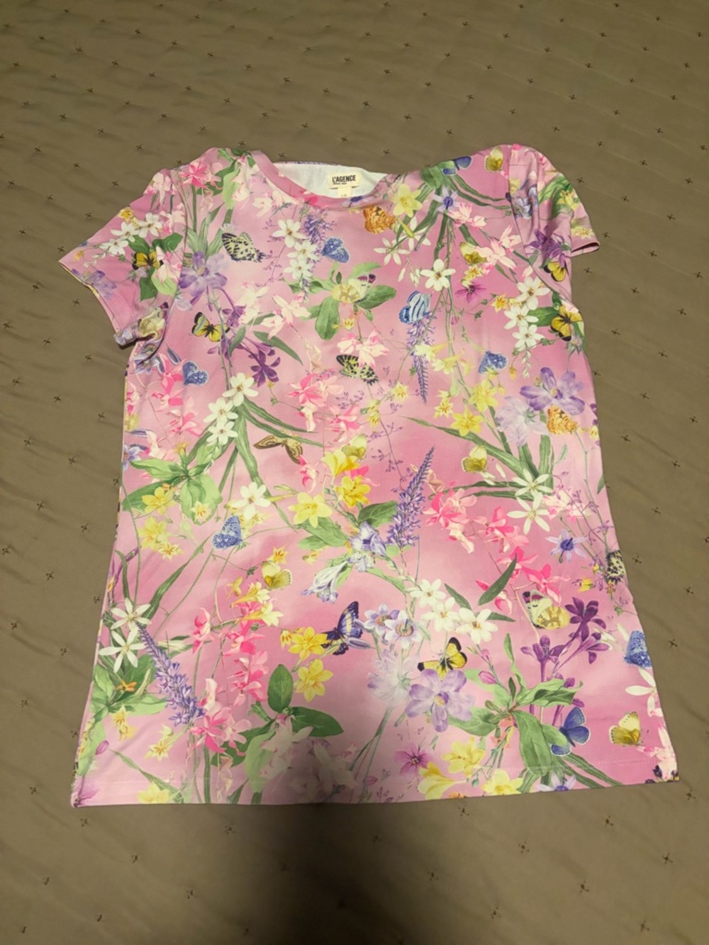 L’AGENCE Ressi Short-Sleeve Botanical Butterfly Tee
